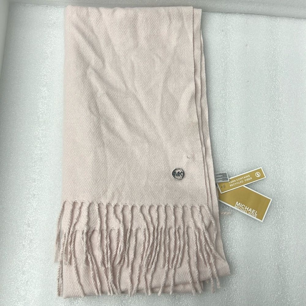 Michael Kors Pink Fringe Scarf